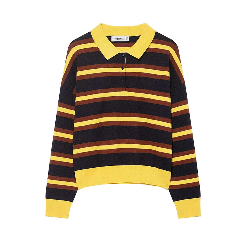 Lunivop  Women's Knitted Pullover Women Fashion Long Sleeve Stripe Sweater New Casual Loose Streetwear Knitwear Tops ﻿ ﻿
