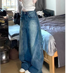 Lunivop  American Vintage Baggy Women Jeans Y2K Fashion Streetwear Distress Raw Edge Straight Pants Harajuku High Waist Pocket Trousers