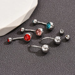 Lunivop  1PC Crystal Gem Curved Barbell Rings Belly Button Navel Rings Piercings Nombril Ombligo Piercing Charming Jewelry
