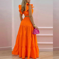 Lunivop  Skirt Sets Womans Clothing Streetwear New Spring/Summer Elegant Sexy Collage Sleeveless Top and Longuette Suits for Female