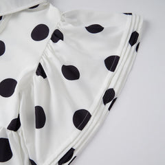 Lunivop  Sexy Mini Dress y2k Women Clothes Polka Dot Print Half Button Up Collared Ruffled Sleeve Loose Dress 2000s Streetwear