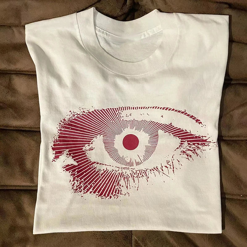 Lunivop Harajuku Graphic Print Vintage Y2k Tops Oversized T-shirt Goth Women Clothes Harajuku Gothic Graphic Cotton Material Shirts