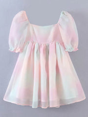 Lunivop  Summer super organza fairy princess puff sleeve long-sleeved dress temperament meat-covering medium and long fairy dress