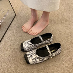 Lunivop  One-line Buckle Shoes for Women Retro Style Single Anti-slip Spring Genuine Mark Chic and Elegant Beau Today On Sale Woman Flats