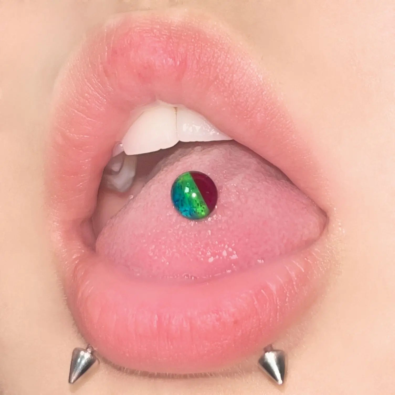 Lunivop Colorful Glitter Powder Rainbow Acrylic Tongue Stud Cute Sweet Cool Piercing Nipple Rings Jewelry Ear Piercing