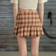 Lunivop  American Vintage All-match Y2k Skirts Jk Plaid Skirt Female College Style Retro Lolita Jupe Strap Design Sense Pleated Skirts