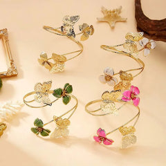 Lunivop  Bohemia Butterfly Flower Bangles For Women Vintage Armlet Bracelet Summer Beach Body Jewelry Accessories
