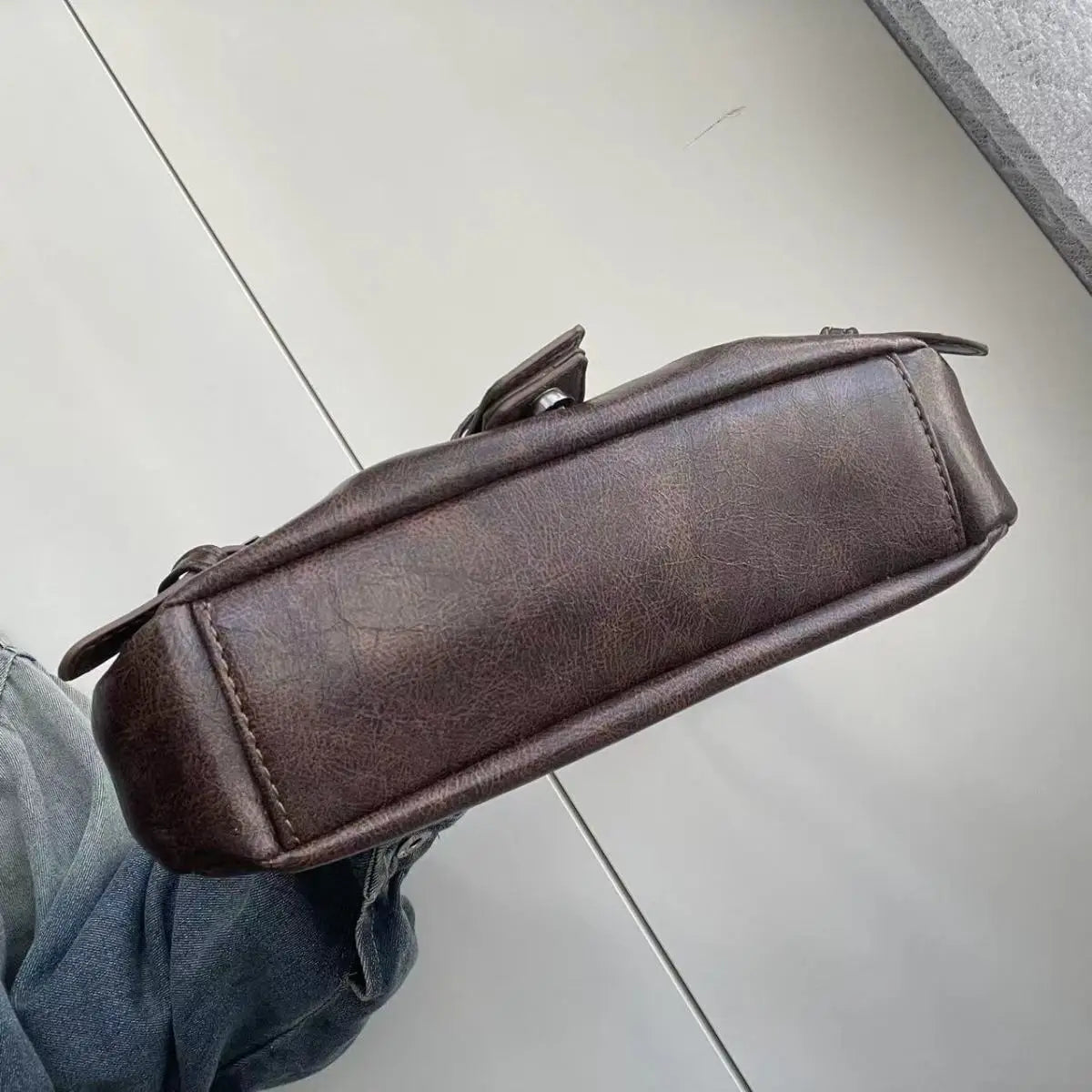 Lunivop  Vintage Brown Y2k Underarm Bag Purse Women Retro Pu Leather Soft Shoulder Tote Bag Ladies Moto Biker Casual Handbag New