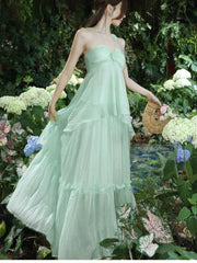 Lunivop  Sweet Halter Birthday Party Dress French Style Off Shoulder Backless Ruffles Evening Dresses Summer A-line Vestidos Robe Clothes