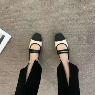 Lunivop New Women Shoes Fashion Korean Style Thin Band Mixed Colors Flat Bottomed Casual Mary Jane Shoes for Women Zapatos De Mujer