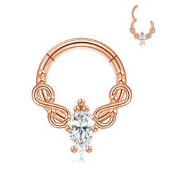 Lunivop  Stainless Steel Hinge Nose Ring, Premium CZ, Hypoallergenic, Easy Clicker, Day to Night Wear, Gift Ready Jewelry