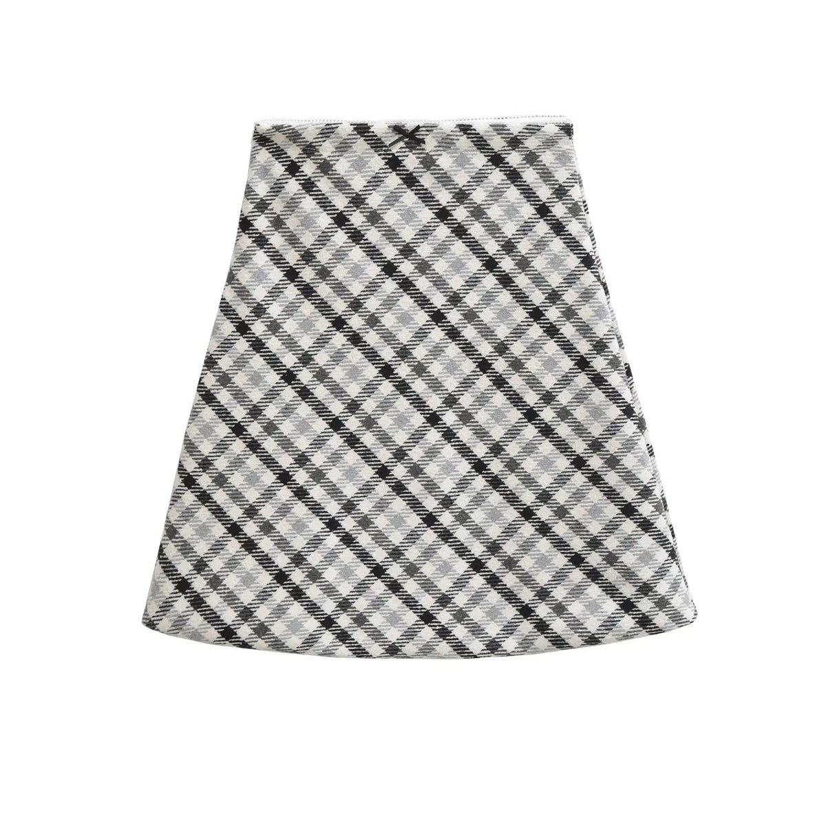 Lunivop  2 colors Autumn High Waist Tweed Colored Plaid Skirt Women Side Zipper A lined Knee Length Long Skater Party Femme