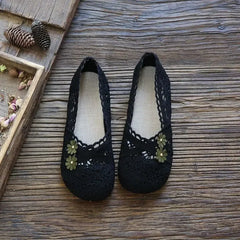 Lunivop  Flats Kawaii Ladies Footwear Round Toe Hollow Flower Women's Shoes Cute Flat Beige A High Quality Social Youthful Emo L 39