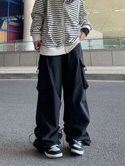 Lunivop Women Y2K White Cargo Pants Streetwear Harajuku Straight Trousers Vintage High Waist American Hip Hop Pockets Casual Pants