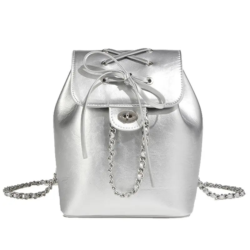 Lunivop Harajuku Blue Bow Y2k Backpack Women Fairy Core Aesthetic Chains Chic Mini Backpacks Female Sweet Cute Mochila Ladies