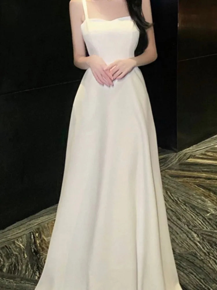 Lunivop  Vestidos De Gala Elegante Long Dresses Office Lady Basics V-Neck Backless Vestidos De Galar Dress Summer holiday A-line New
