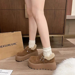 Lunivop Autumn Winter Women Shoes Casual Platform Shoes Women Moccasins Loafers Fashion Comfort Warm Plush Slip on Female Cotton Shoes