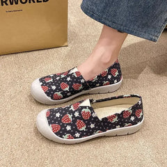 Lunivop  Shoes for Women Strawberry Pattern Lace Up New Woman Footwear On Sale Deals Daily Routine Stylish Offers Vulcanized Shoe