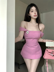 Lunivop Summer New Streetwear Hollow Backless Bow Splicing Sexy Tweed Camisole Women + Solid Color Casual Shorts Two-piece Suit