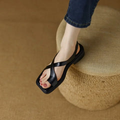 Lunivop  French Flat Toe Sandals Women's Summer New Arrival Brown Black Comfortable Roman Shoes Shoes for Women Platform Shoes