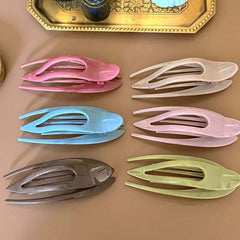 Lunivop  Korean Colorful Plastic Hair Claw for Women Fashion Hollow Oval Geometric Duckbill Hairpin Ponytail Holder Hair Accessories