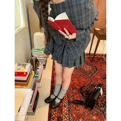 Lunivop Vintage Plaid Skirt Women Preppy Style Sweet Pleated Mini Skirt Korean Fashion Retro Japanese Harajuku Short Skirts