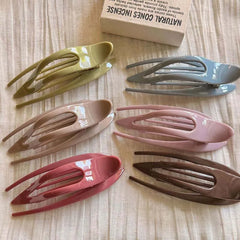 Lunivop  Korean Colorful Plastic Hair Claw for Women Fashion Hollow Oval Geometric Duckbill Hairpin Ponytail Holder Hair Accessories
