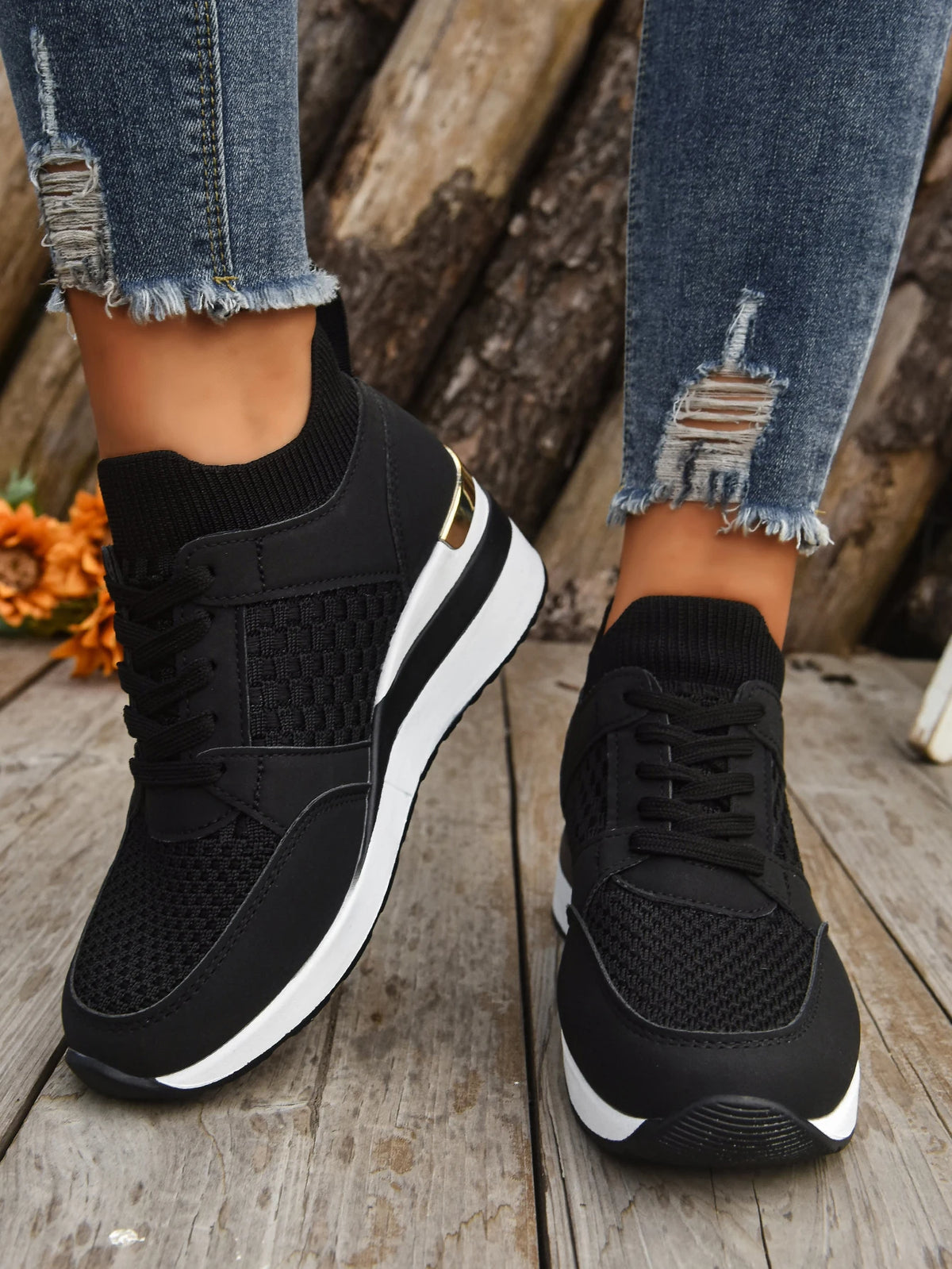 Lunivop  Women Mesh Breathable Casual Shoes Woman Lace-up Vulcanized Shoes Ladies Platform Sneakers Female Shoes