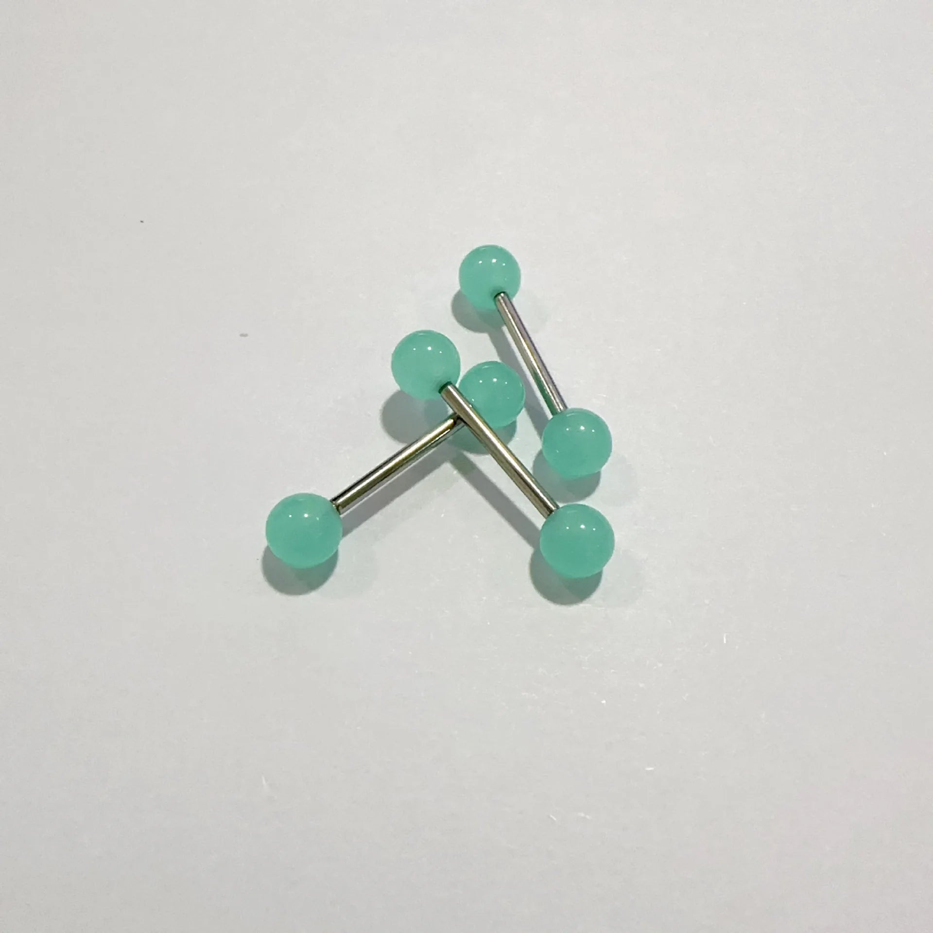 Lunivop Mint Green Tongue Studs Nail Acrylic 6mm Balls Male and Female Piercing Tongue Ring Jewelry Sweet Summer Piercing Nipple Rings