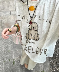 Lunivop  Women T Shirts Preppy Style Cartoon Printed Short Sleeve Summer Fashion Loose Sweet Tops Funny Female Tshirt Casual