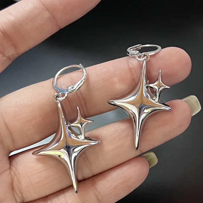 Lunivop Cool Y2K Star Drop Earrings Hot Girl Harajuku Creative Planet Pearl Crystal Stars Earings Korean Fashion for Women Punk Jewelry