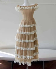 Lunivop Mesh Lace Spliced Long Dresses For Women Slash Collar High Waist Sleeveless Elegant Dress Female 2025 New Clothing
