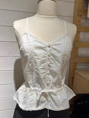 Lunivop  Cute White Square Neck Halter Strap Camisole Women Summer New Cotton Lace Trim Sleeveless Vests Sweet Vintage Chic Tank Tops Y2K