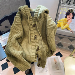 Lunivop  Hooded Cardigans Women Harajuku Pure Vintage Gentle Autumn Soft Leisure Streetwear Students Young Simple Sweaters Korean Style