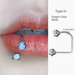 Lunivop Dragon Claw Zircon Lip Piercing Septum Jewelry Pircing Labret Vertical Stainless Steel Earrings Helix Cartilage Body Jewellry