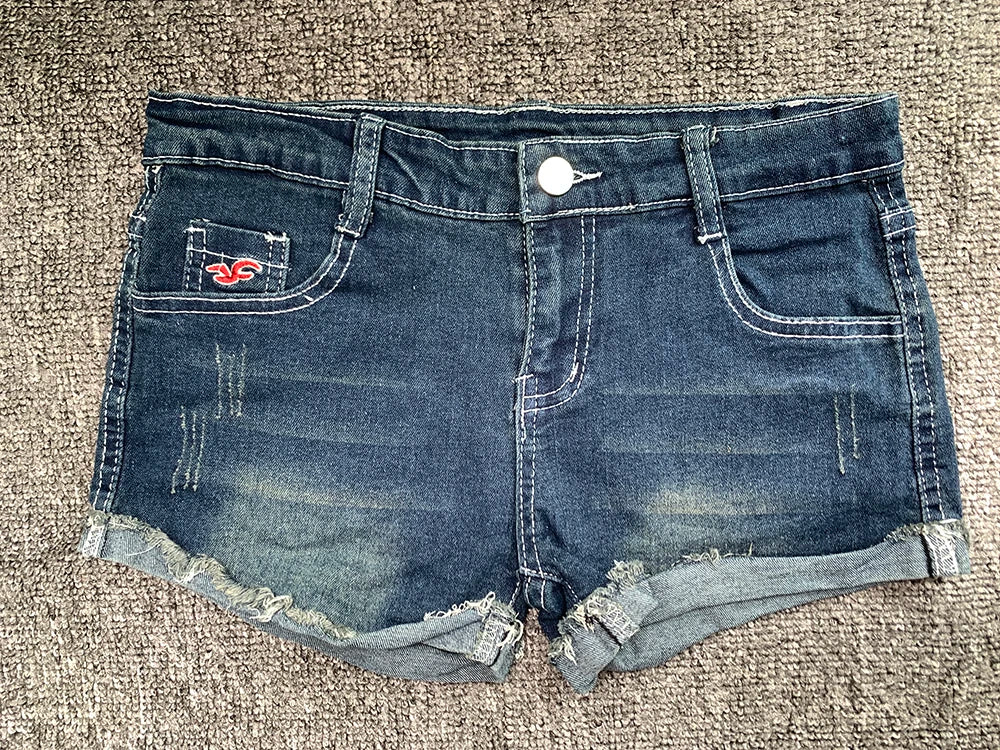 Lunivop Summer Korean Sexy Low Waist Women Denim Shorts American Lady Y2K Elastic Slim Fit Hot Pants Female Embroidery Wrapping Jeans