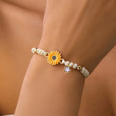 Lunivop 1pcs New Fashion Simple Colorful Sunflower Star Handwoven Bracelet for Women Sweet Elegant Party Jewelry Gifts