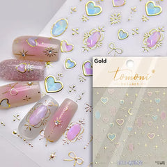 Lunivop  Blossoming Sakura Spring Petal Cherry Flowers Living Peach Branch 5D Nail Art Sticker Soft Relief Adhesive Chic Manicure Decals