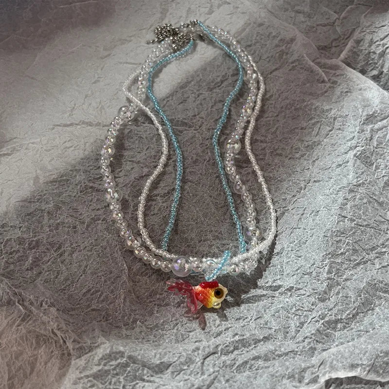 Lunivop Boho Kpop Colorful Sugar Star Tassel Pendant Choker Necklace for Women Sweet Love Heart Chain Aesthetic Y2K Jewelry Accessories