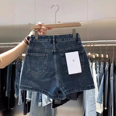 Lunivop  Euramerican French Simple High Waist Denim Short Pants Y2k Office Lady Summer Harajuku Punk Women Trousers Casual Lazy Shorts