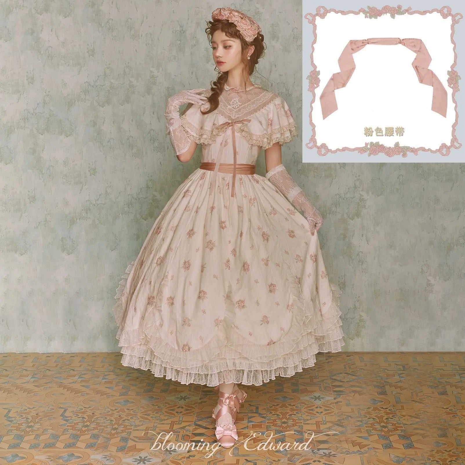 Lunivop Palace Style Princess Dress Lace Flower Fairy Summer Vintage Frock Lolita Romantic Victorian Ceremonial Dresses Female
