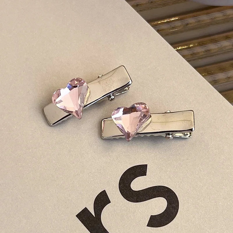 Lunivop Y2K Pink Rhinestone Butterfly Bow Star Heart Hairpins Barrettes Women Korean Fashion Kpop Hair Clip Accessories