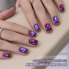 Lunivop  4Pcs 15ML Purple cat eye Nail Gel polish set Semi Permanent Nail Art Soaking UV LED Nail Salon DIY Nail Salon Gel