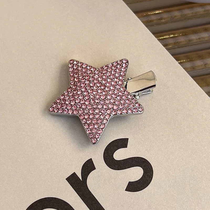 Lunivop Y2K Pink Rhinestone Butterfly Bow Star Heart Hairpins Barrettes Women Korean Fashion Kpop Hair Clip Accessories
