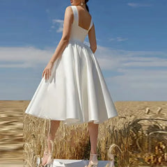 Lunivop  White Spaghetti Strap Slim Party Sexy Dress Women Elegant Evening Summer Dress Backless Long Midi A-Line Dress Vestidos