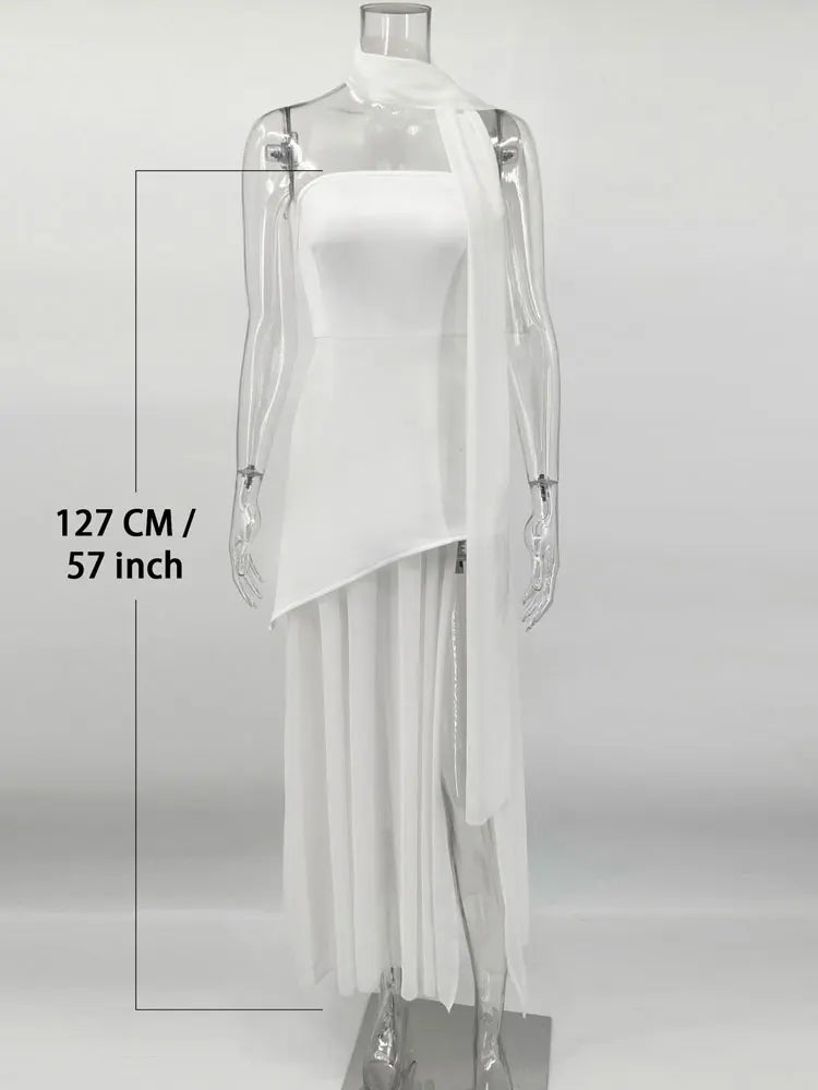 Lunivop Summer Female With Ribbon Long Dress Elegant Mesh Backless Patchwork Slim Fashion Party Dress Gown Women's Bodycon Dress