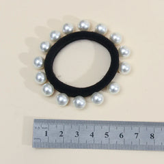 Lunivop  3Pcs/lot Girls Pearls Black Ponytail Hair Rubber Bands for Woman Simple Elastic Headbands Sports Headwear Accessories Wholesale