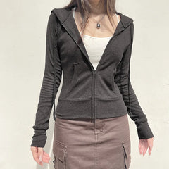 Lunivop  Casual Streetwear Basic Hooded Pockets Sweatshirt Tracksuit Solid Long Sleeve Hoodies Women Autumn Spring Fashion