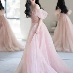 Lunivop  Elegant Pink Evening Dress for Women Off The Shoulder Wedding Party Dresses Sweat Princess Formal Dress Vestidos De Fiesta