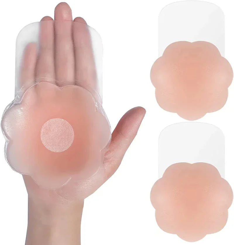 Lunivop Breast Lift Up Pasties Sticky Nipple Covers Reusable Silicone Invisible Bra Stickers Breast Pasty Nipple Shield Pad Push Up Bras